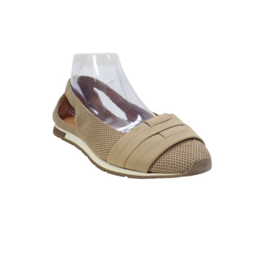 Gentle Souls Womens Suede Cut Out Slide On Flats Beige Size 9